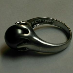 South seas tahitian black pearl and sterling ring